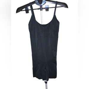 Spanx Black Full Body Shaper Bodysuit Size Large Mid Thigh